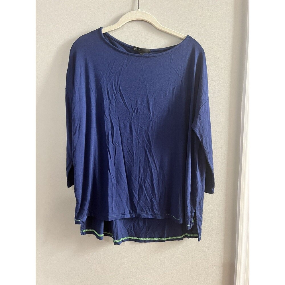 Women's Gibson Blue Long Sleeve Shirt - Large